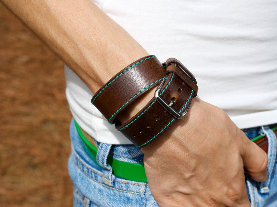 Chestnut Italian Classic Vintage Leather Watch Band