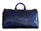 Horween Leather Duffle Bag - Blue Weekend Bag - olpr.