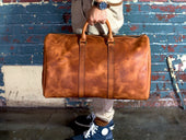 Horween Leather Duffle Bag - Natural Weekend Bag - olpr.