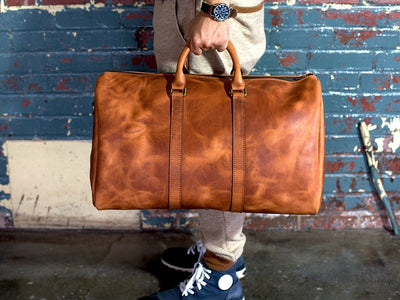 Horween Leather Duffle Bag - Natural Weekend Bag - olpr.