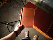 Milwaukee Leather Softcover Menu Holder - Natural Menu Cover - olpr.