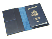 Milwaukee Leather Travel Wallet - Blue Passport Wallet - olpr.
