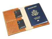 Milwaukee Leather Travel Wallet - Natural Passport Wallet - olpr.