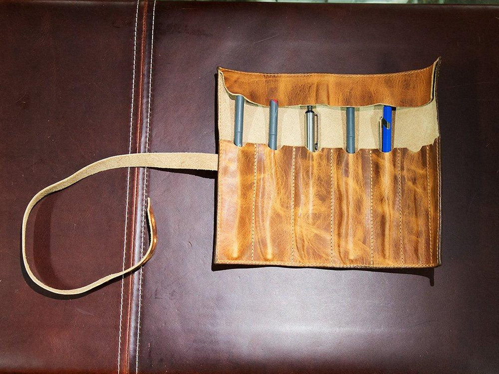 
                      
                        Milwaukee Leather Pen Roll - Natural Pen Holder - olpr.
                      
                    