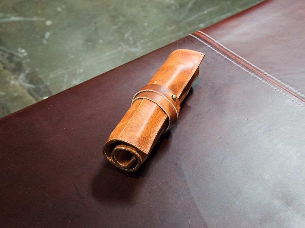 Milwaukee Leather Pen Roll - Natural Pen Holder - olpr.