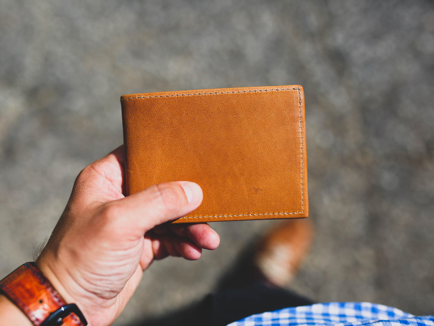 Milwaukee Leather Minimal Bifold Wallet - Natural Wallet - olpr.