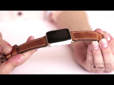 
                      
                        Load and play video in Gallery viewer, Full-Grain Leather Apple Watch Band - Natural Color
                      
                    