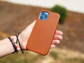 iPhone 12 Leather Case - Light Brown iPhone Case - olpr.