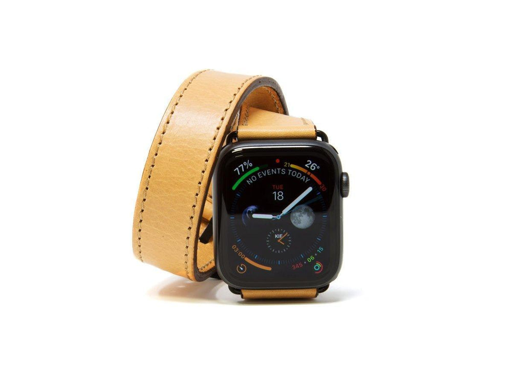 
                      
                        Italian Leather Double Wrap Apple Watch Band - Cream - olpr.
                      
                    