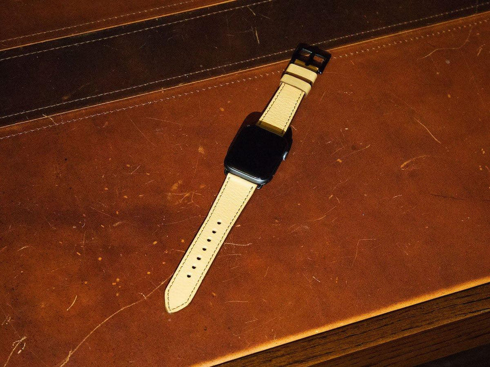 
                      
                        Italian Leather Apple Watch Band - Cream - olpr.
                      
                    