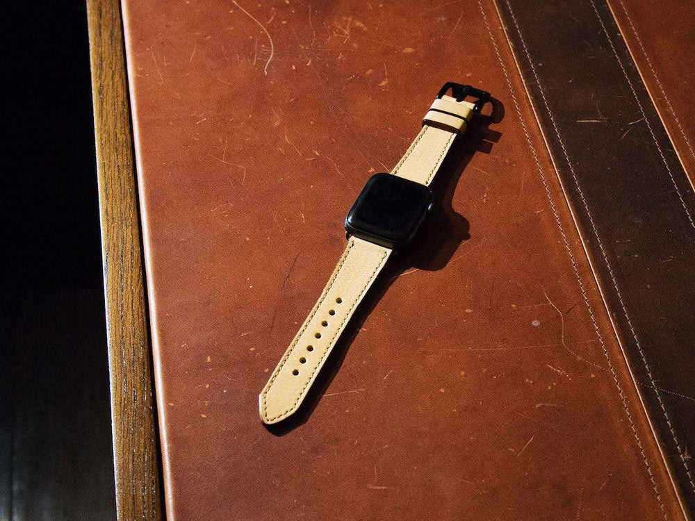 
                      
                        Italian Leather Apple Watch Band - Cream - olpr.
                      
                    