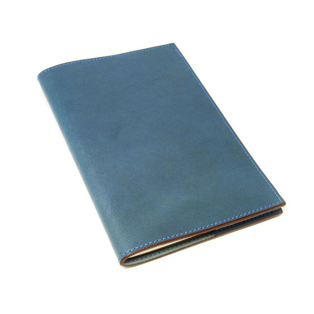 Pocket Italian Leather Lined Notebook - Blue Notebook - olpr.