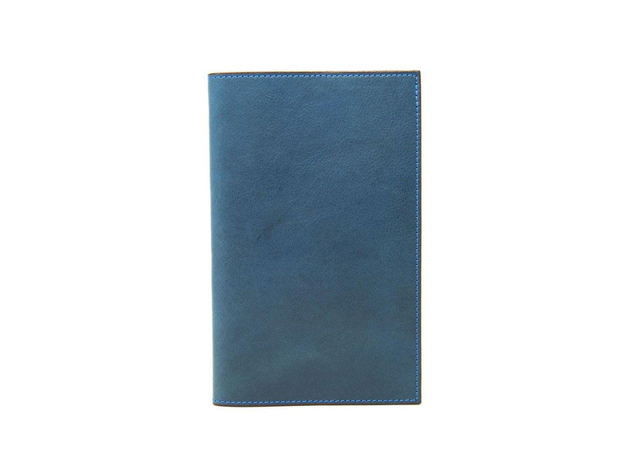 Pocket Italian Leather Lined Notebook - Blue Notebook - olpr.