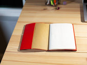 Pocket Italian Leather Lined Notebook - Red Notebook - olpr.