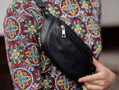 Soft Leather Belt Bag - Black Waist Bag - olpr.