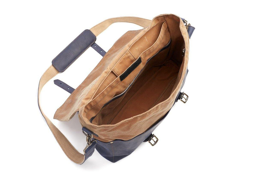 
                      
                        Canvas and Leather Messenger Bag - Navy Briefcase - olpr.
                      
                    